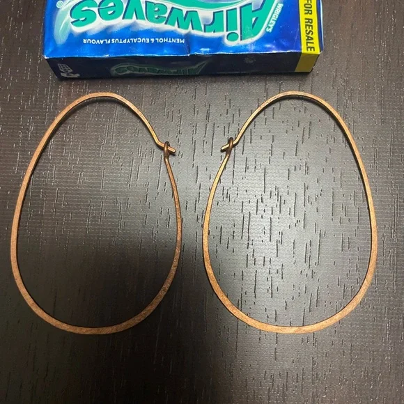 Handmade, Hammered, Copper Hoops - Picture 8 of 9